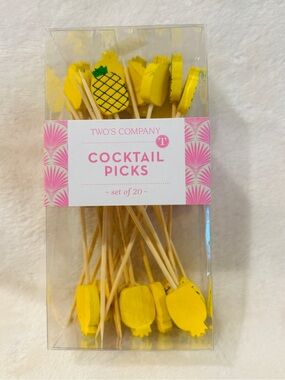 Two’s Company Pineapple Cocktail Picks — Set of 20 🍍